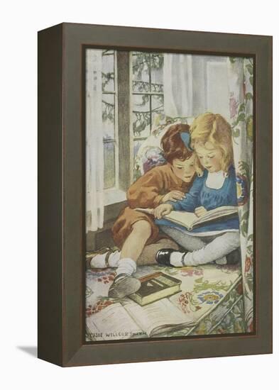 Young Boy and Girl-Jessie Willcox-Smith-Framed Premier Image Canvas