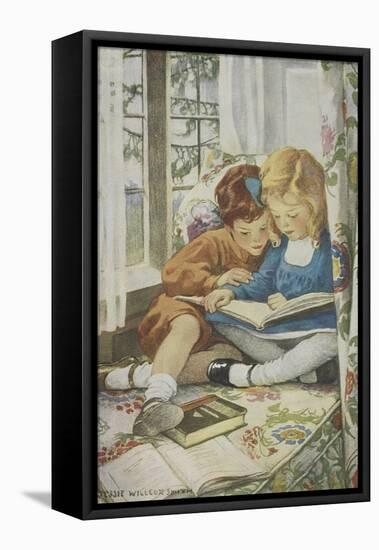 Young Boy and Girl-Jessie Willcox-Smith-Framed Premier Image Canvas