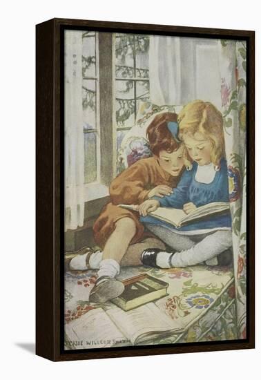 Young Boy and Girl-Jessie Willcox-Smith-Framed Premier Image Canvas