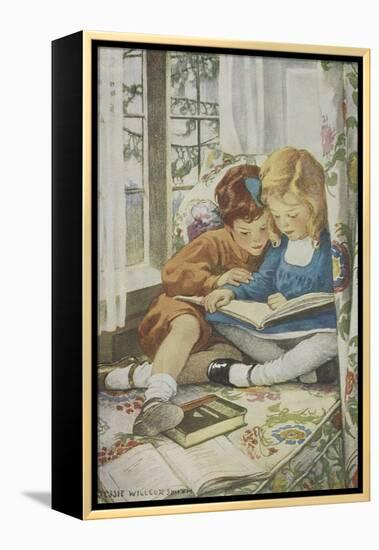 Young Boy and Girl-Jessie Willcox-Smith-Framed Premier Image Canvas