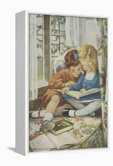 Young Boy and Girl-Jessie Willcox-Smith-Framed Premier Image Canvas