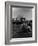 Young Boy and His Dog Watching the Circus Tents Being Set Up-Myron Davis-Framed Photographic Print