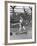 Young Boy Batting in Little League During Game-null-Framed Photographic Print