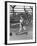 Young Boy Batting in Little League During Game-null-Framed Photographic Print