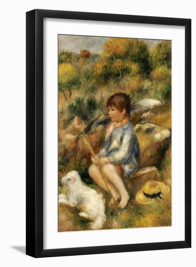 Young Boy by a Brook, 1890-Pierre-Auguste Renoir-Framed Giclee Print