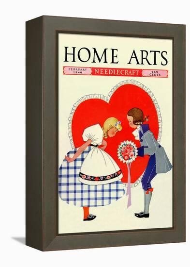 Young Boy Gives a Little Girl a Nosegay-Home Arts-Framed Stretched Canvas