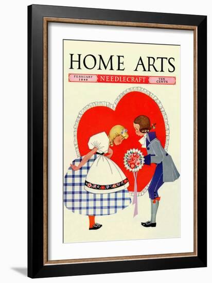 Young Boy Gives a Little Girl a Nosegay-Home Arts-Framed Art Print