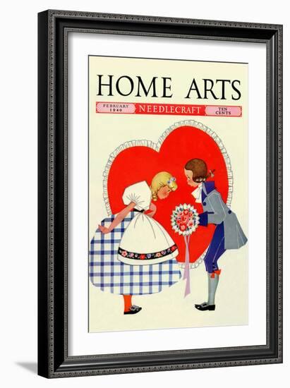 Young Boy Gives a Little Girl a Nosegay-Home Arts-Framed Art Print