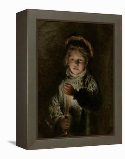 Young Boy Holding a Candle-William Henry Hunt-Framed Premier Image Canvas