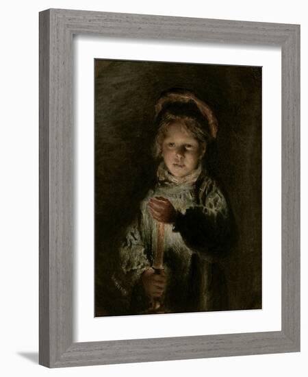 Young Boy Holding a Candle-William Henry Hunt-Framed Giclee Print