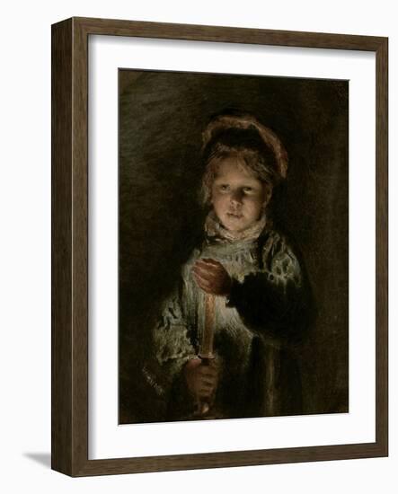 Young Boy Holding a Candle-William Henry Hunt-Framed Giclee Print