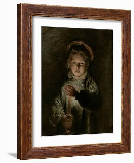 Young Boy Holding a Candle-William Henry Hunt-Framed Giclee Print