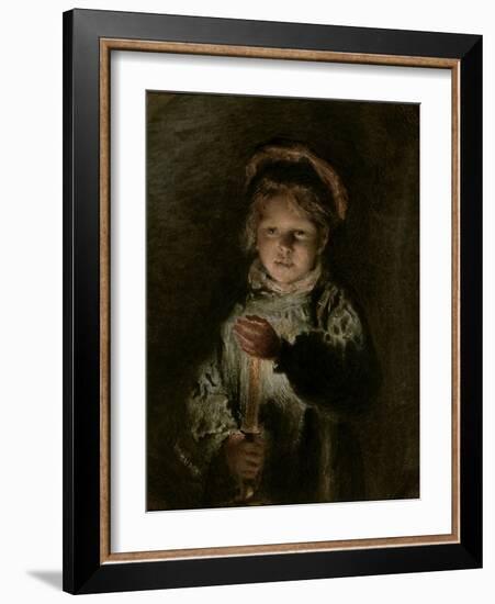 Young Boy Holding a Candle-William Henry Hunt-Framed Giclee Print