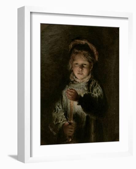 Young Boy Holding a Candle-William Henry Hunt-Framed Giclee Print