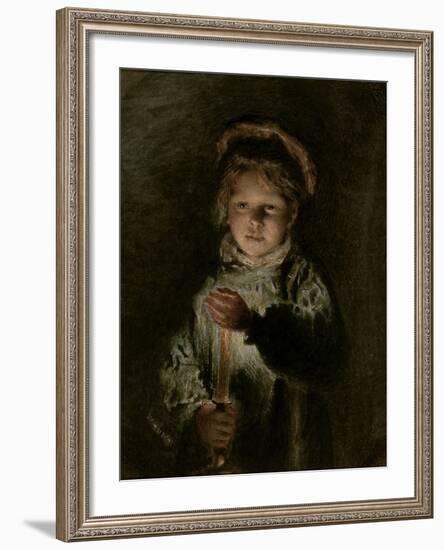 Young Boy Holding a Candle-William Henry Hunt-Framed Giclee Print