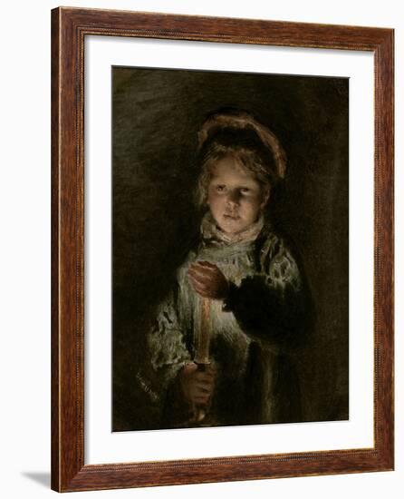 Young Boy Holding a Candle-William Henry Hunt-Framed Giclee Print