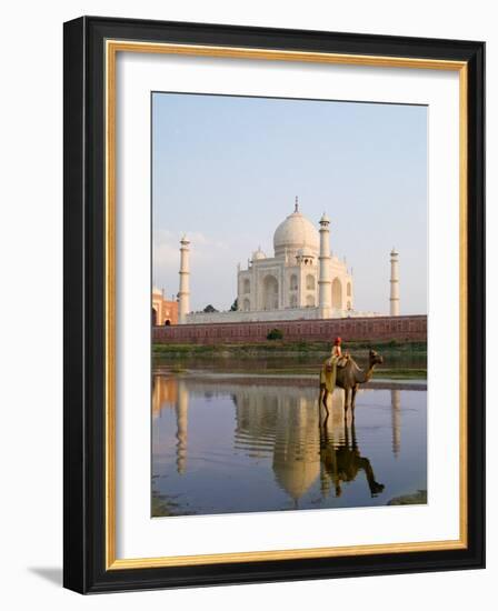 Young Boy on Camel, Taj Mahal Temple Burial Site at Sunset, Agra, India-Bill Bachmann-Framed Photographic Print