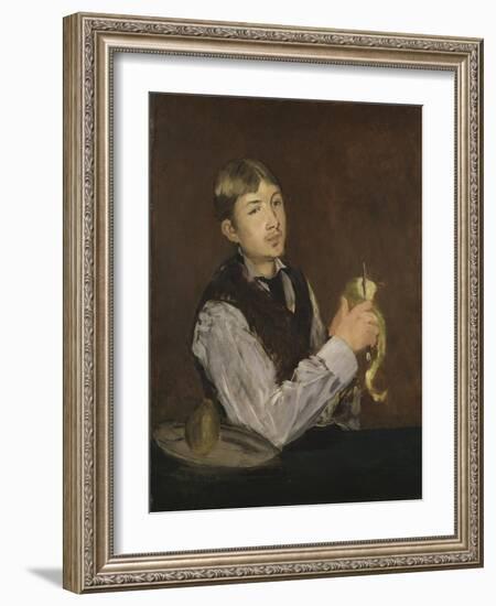 Young Boy Peeling a Pear, c.1867-Edouard Manet-Framed Giclee Print