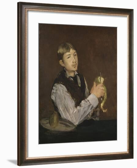 Young Boy Peeling a Pear, c.1867-Edouard Manet-Framed Giclee Print