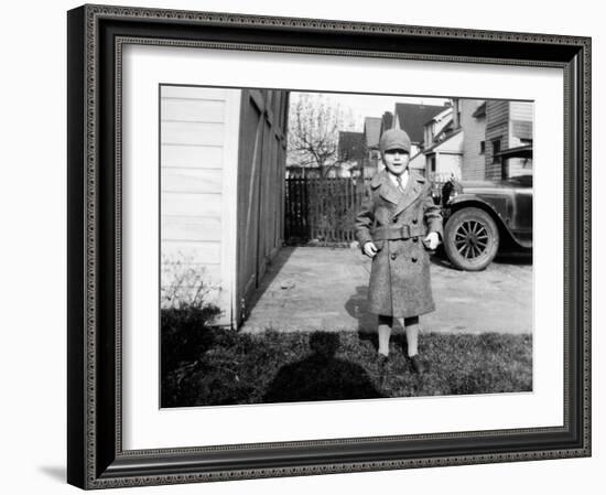 Young Boy Poses with His Formal Coat On, Ca. 1932.-Kirn Vintage Stock-Framed Photographic Print
