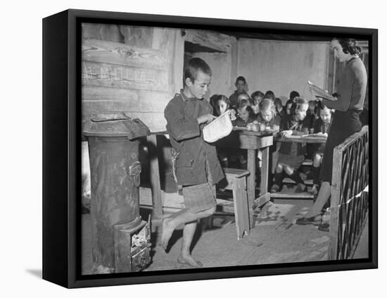 Young Boy Reading Allowed to the Class-null-Framed Premier Image Canvas