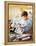 Young Boy Reading Story Books-null-Framed Premier Image Canvas