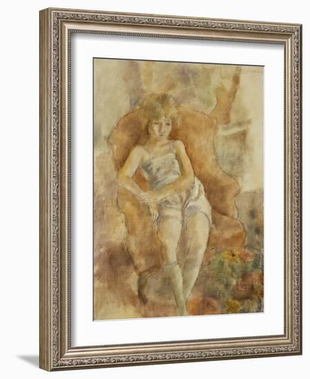 Young Boy Seated, Jeune Fils Assise-Jules Pascin-Framed Giclee Print