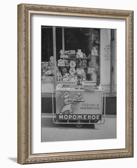 Young Boy Selling Icecream-Carl Mydans-Framed Photographic Print