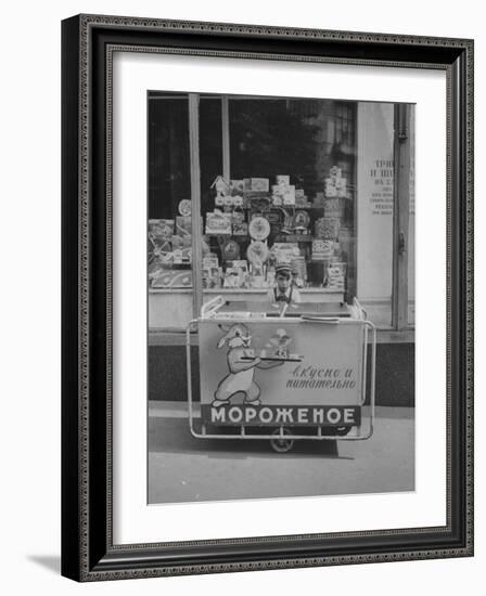 Young Boy Selling Icecream-Carl Mydans-Framed Photographic Print