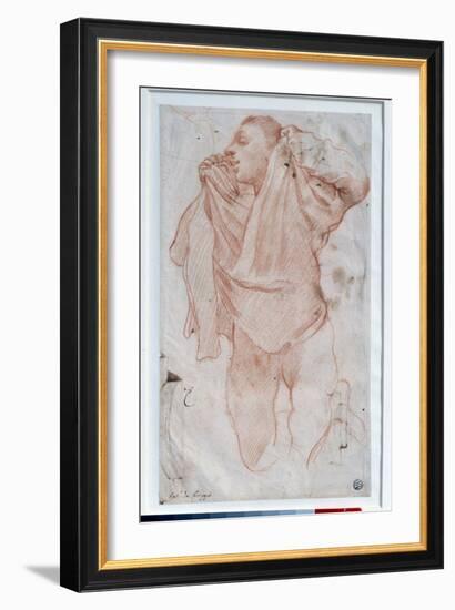 Young Boy Taking off His Shirt (Sanguine)-Annibale Carracci-Framed Giclee Print