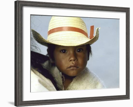 Young Boy Watching the Activity at La Merced Market-John Dominis-Framed Photographic Print