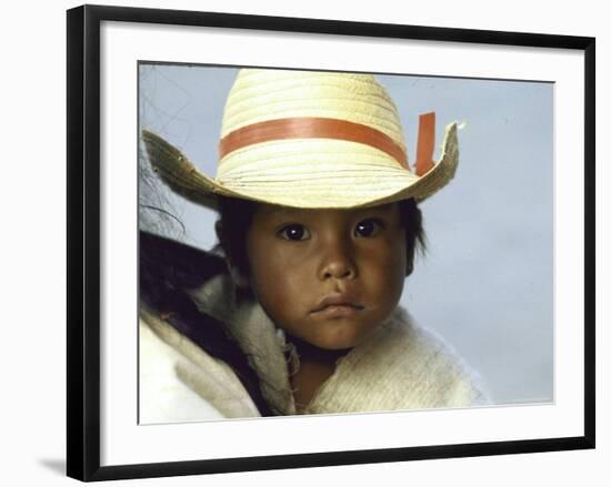 Young Boy Watching the Activity at La Merced Market-John Dominis-Framed Photographic Print