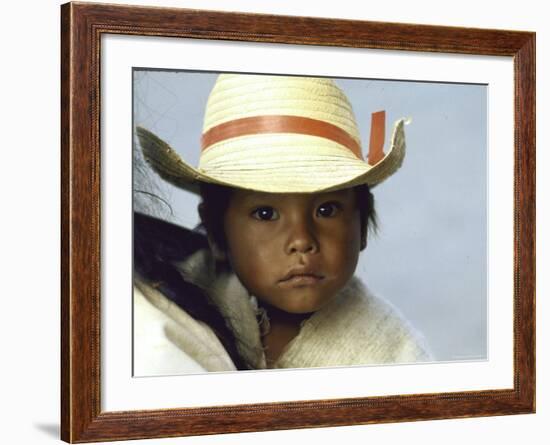 Young Boy Watching the Activity at La Merced Market-John Dominis-Framed Photographic Print