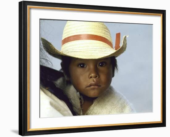Young Boy Watching the Activity at La Merced Market-John Dominis-Framed Photographic Print