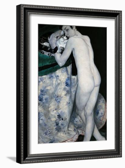 Young Boy with a Cat-Pierre-Auguste Renoir-Framed Art Print
