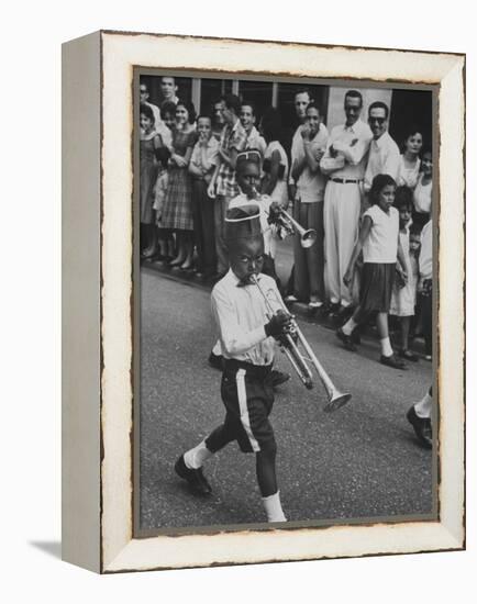 Young Boys Playing Trumpets in a Parade-Hank Walker-Framed Premier Image Canvas