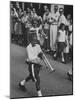 Young Boys Playing Trumpets in a Parade-Hank Walker-Mounted Photographic Print