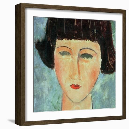 Young Brunette, 1917-Amedeo Modigliani-Framed Giclee Print