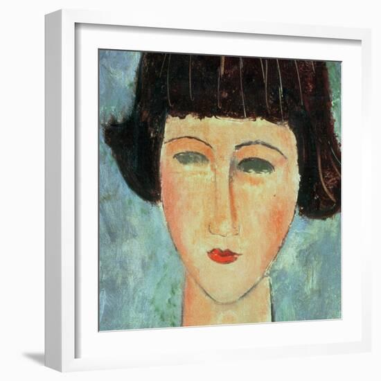 Young Brunette, 1917-Amedeo Modigliani-Framed Giclee Print