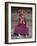 Young Buddhist Monk Holding Traditional Carved Wooden Mask to His Face at the Tamshing Phala Choepa-Lee Frost-Framed Photographic Print