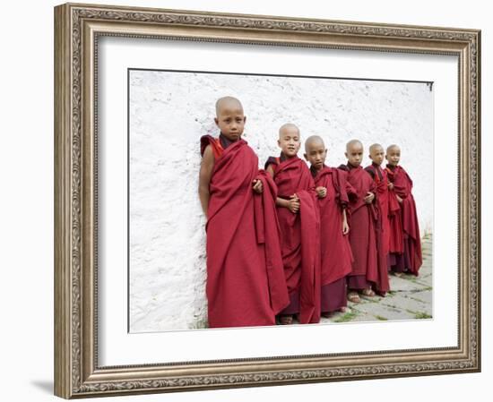 Young Buddhist Monks, Karchu Dratsang Monastery, Bumthang, Bhutan-Angelo Cavalli-Framed Photographic Print