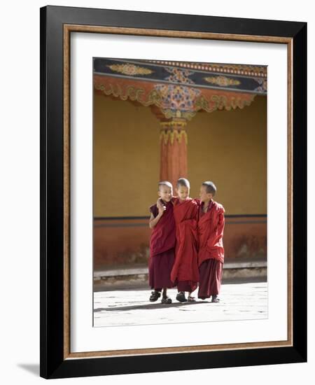 Young Buddhist Monks, Paro Dzong, Paro, Bhutan, Asia-Angelo Cavalli-Framed Photographic Print