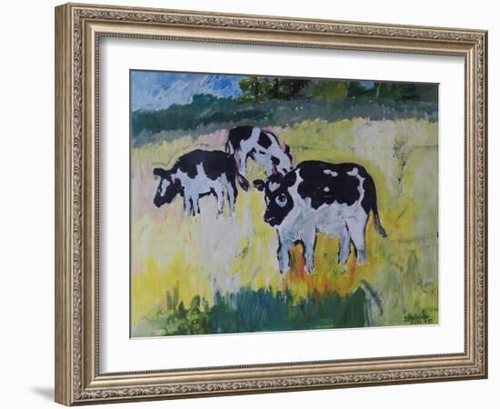 Young Bullocks in a Meadow, 1982-Brenda Brin Booker-Framed Giclee Print