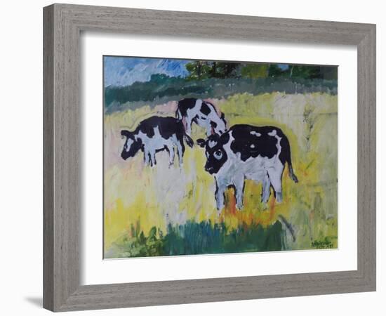 Young Bullocks in a Meadow, 1982-Brenda Brin Booker-Framed Giclee Print