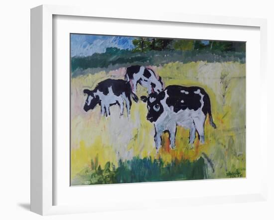 Young Bullocks in a Meadow, 1982-Brenda Brin Booker-Framed Giclee Print
