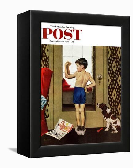 "Young Charles Atlas" Saturday Evening Post Cover, November 29, 1952-George Hughes-Framed Premier Image Canvas