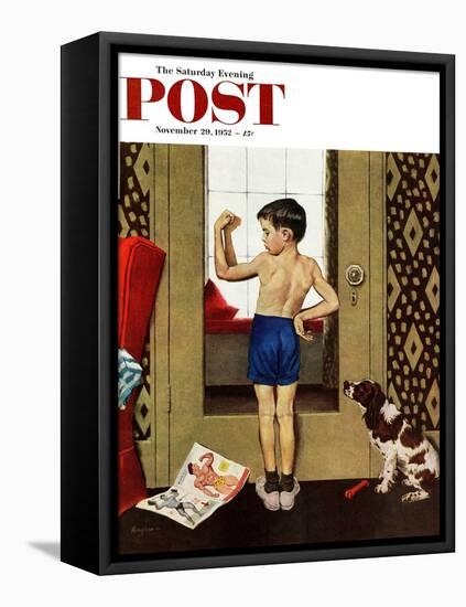 "Young Charles Atlas" Saturday Evening Post Cover, November 29, 1952-George Hughes-Framed Premier Image Canvas