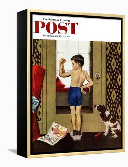 "Young Charles Atlas" Saturday Evening Post Cover, November 29, 1952-George Hughes-Framed Premier Image Canvas