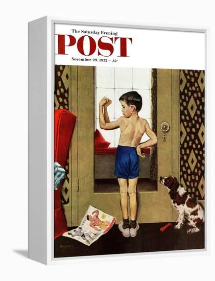 "Young Charles Atlas" Saturday Evening Post Cover, November 29, 1952-George Hughes-Framed Premier Image Canvas