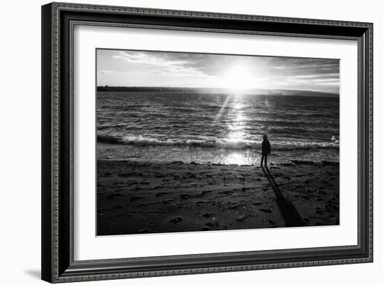 Young Child Alone on Beach-Sharon Wish-Framed Photographic Print